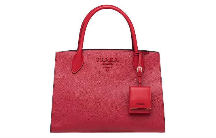 PRADA Cow Leather Crossbody Bag Women's Red