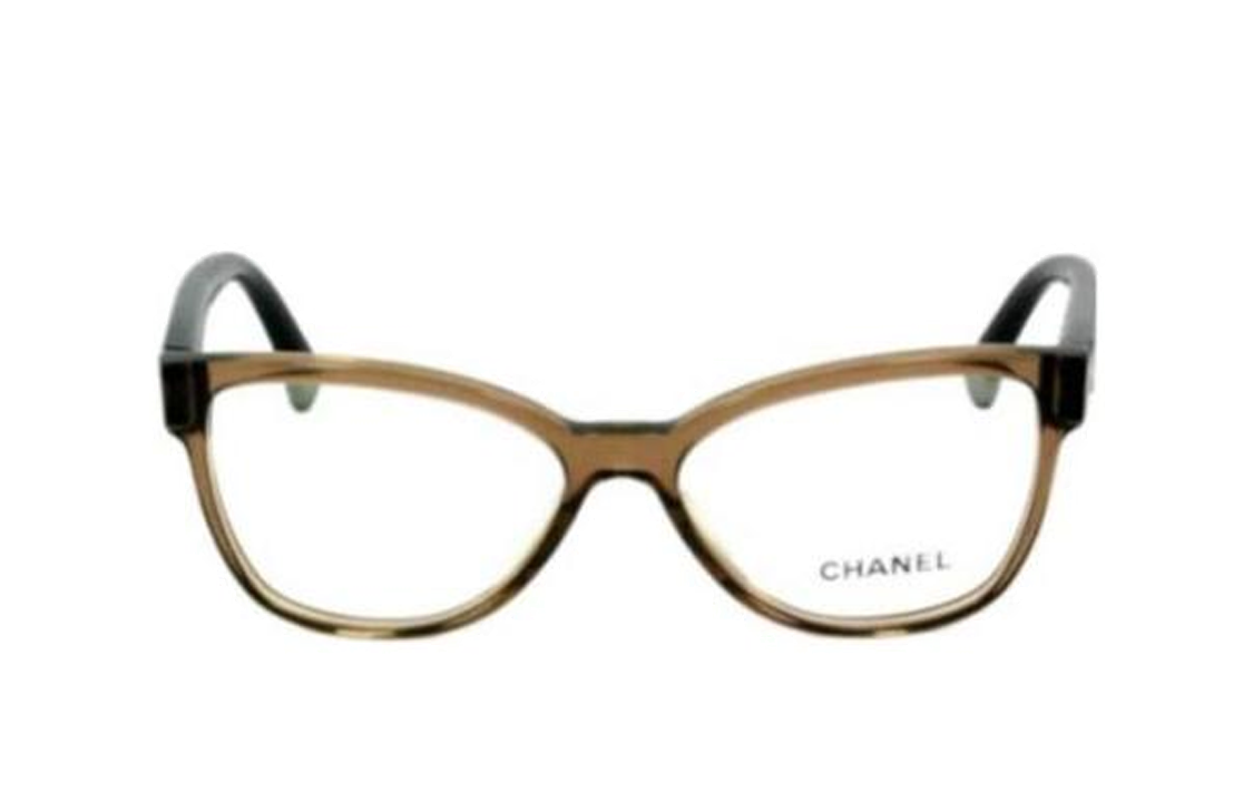 CHANEL - Irregular Shape Eyeglass Frames Unisex Brown