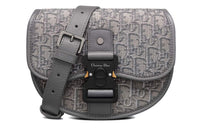 DIOR Oblique Print With Grain Cow Leather Messenger Bag, Shoulder Bag, Crossbody Bag Mini Men's Metallic