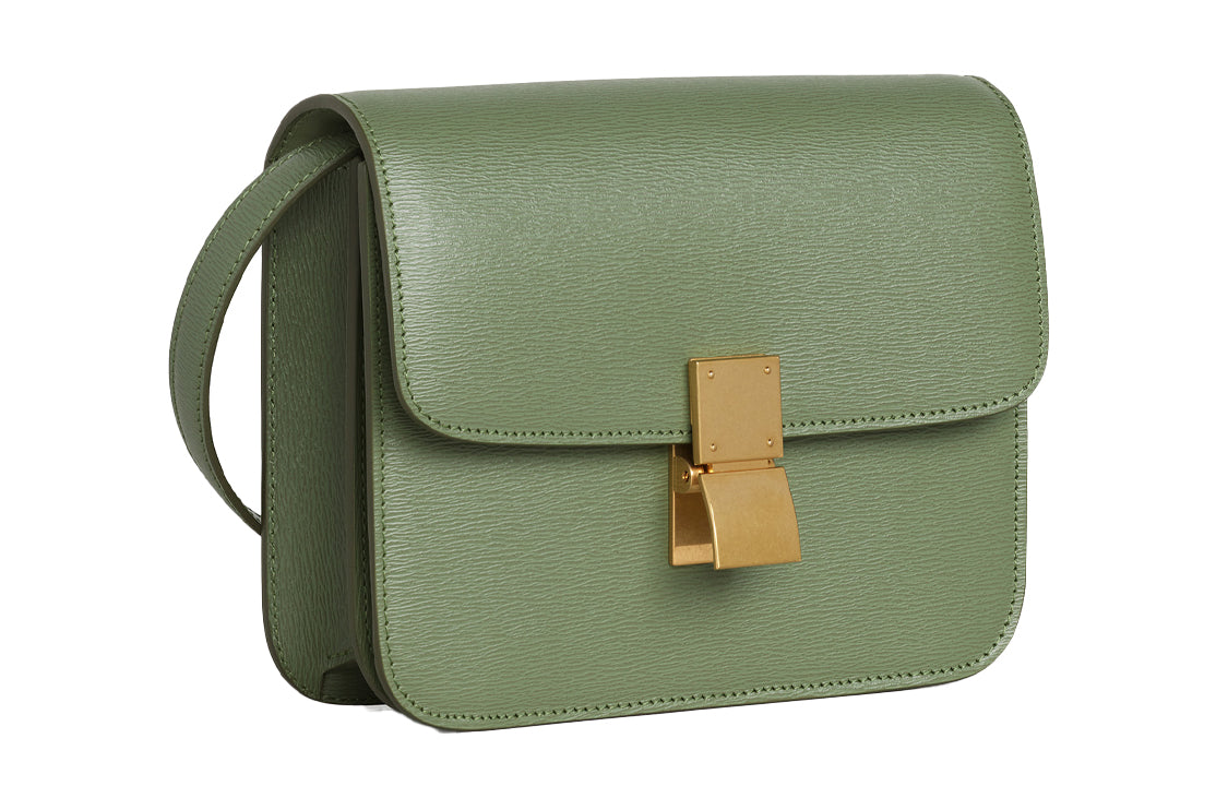 CELINE Classic Bo Cork Grain Cowhide Handbag, Crossbody Bag, Shoulder Bag Women's Light Khaki Green