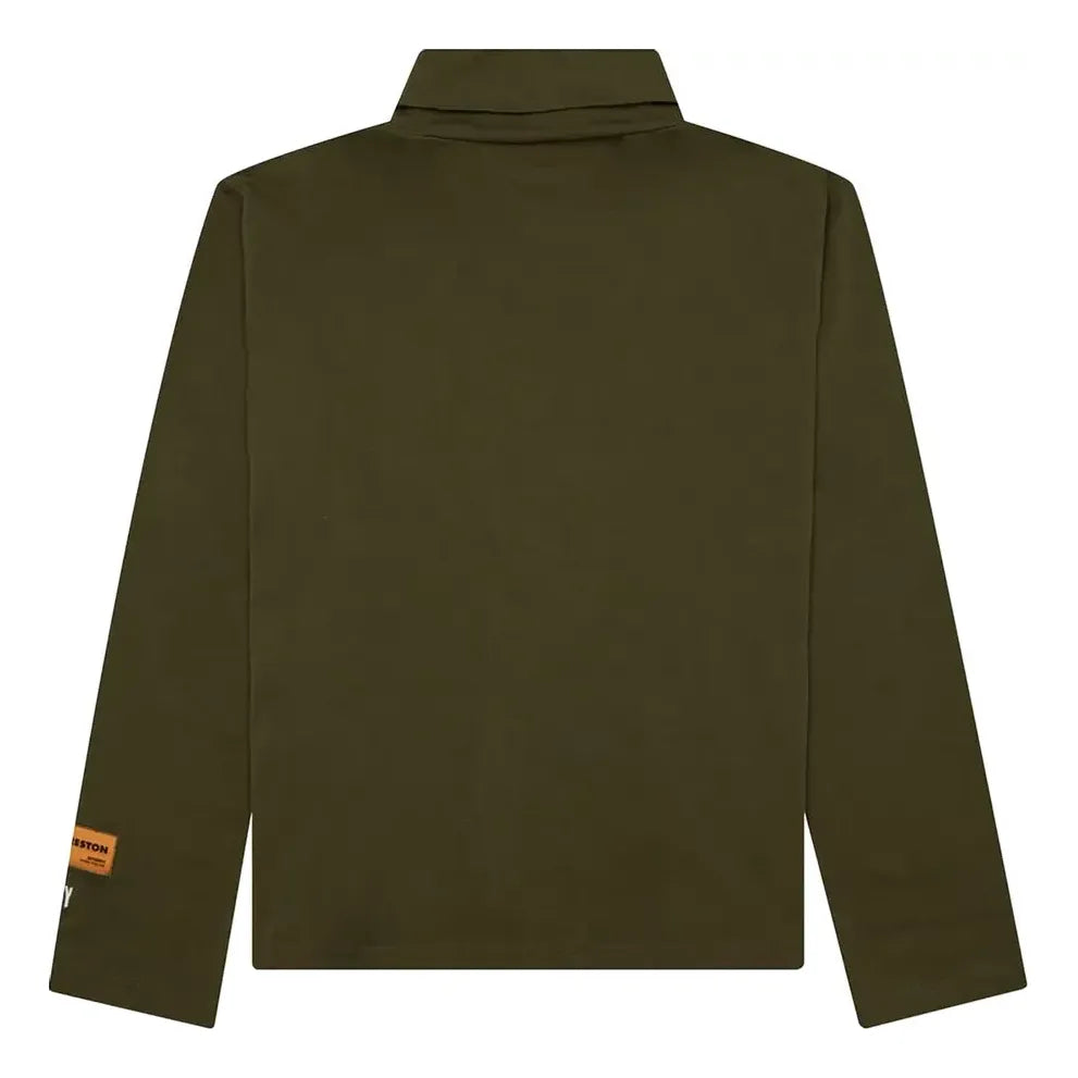 HERON PRESTON SS23 Logo Patch Rollneck Long-Sleeve T-Shirt 'Dark Olive' HMAB027S23JER0015501