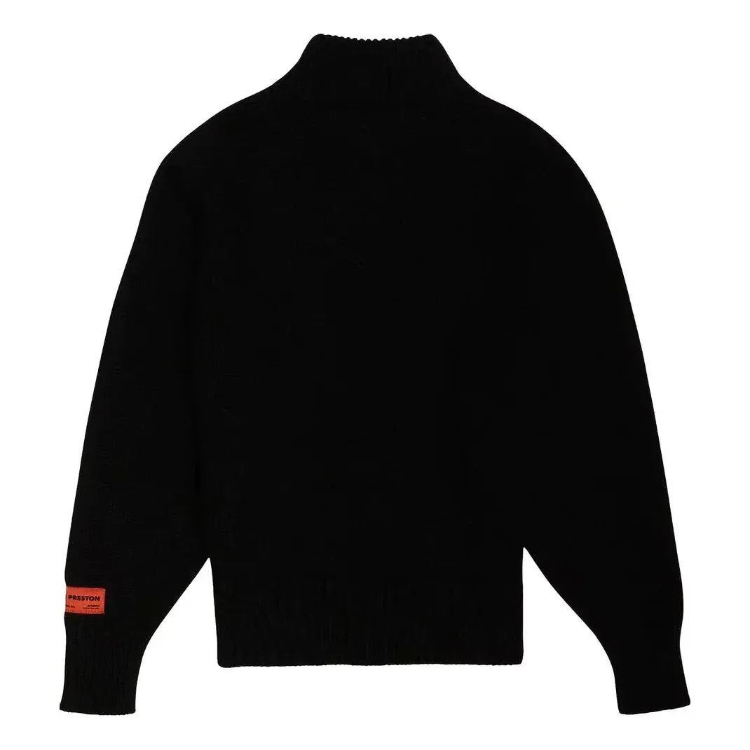 HERON PRESTON CTNMB Heavy Knit Turtleneck Sweaters 'Black White' HMHF001F21KNI0011001