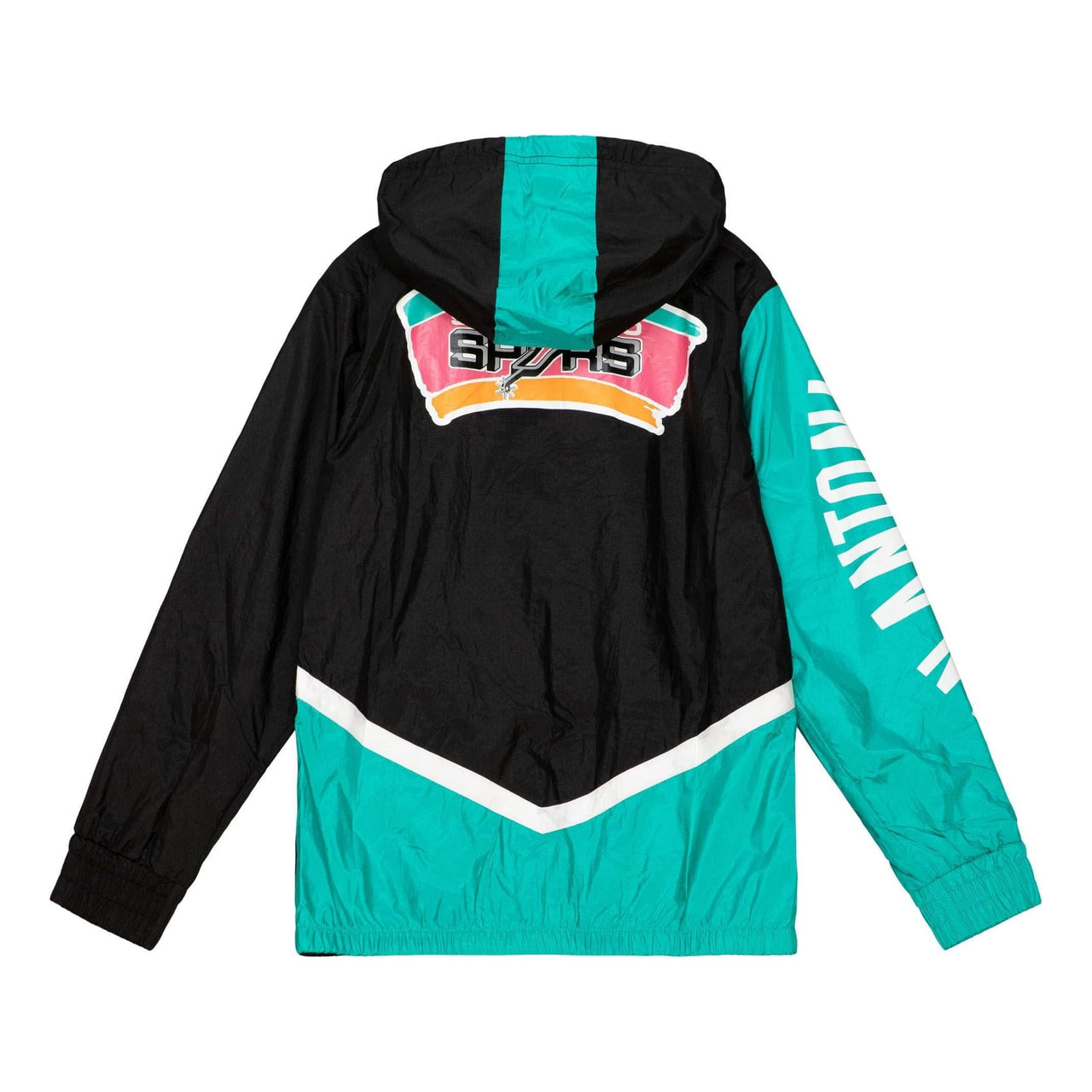 Mitchell & Ness x NBA San Antonio Spurs Undeniable Full Zip Windbreaker 'Black' OJZP3409-SASYYPPPBLCK