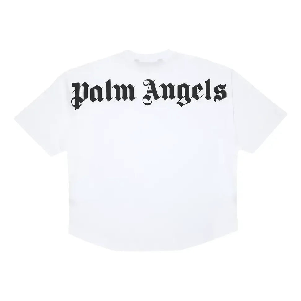 تيشيرت بشعار كلاسيكي من Palm Angels SS21 "أبيض وأسود" PMAA002R21JER0010110