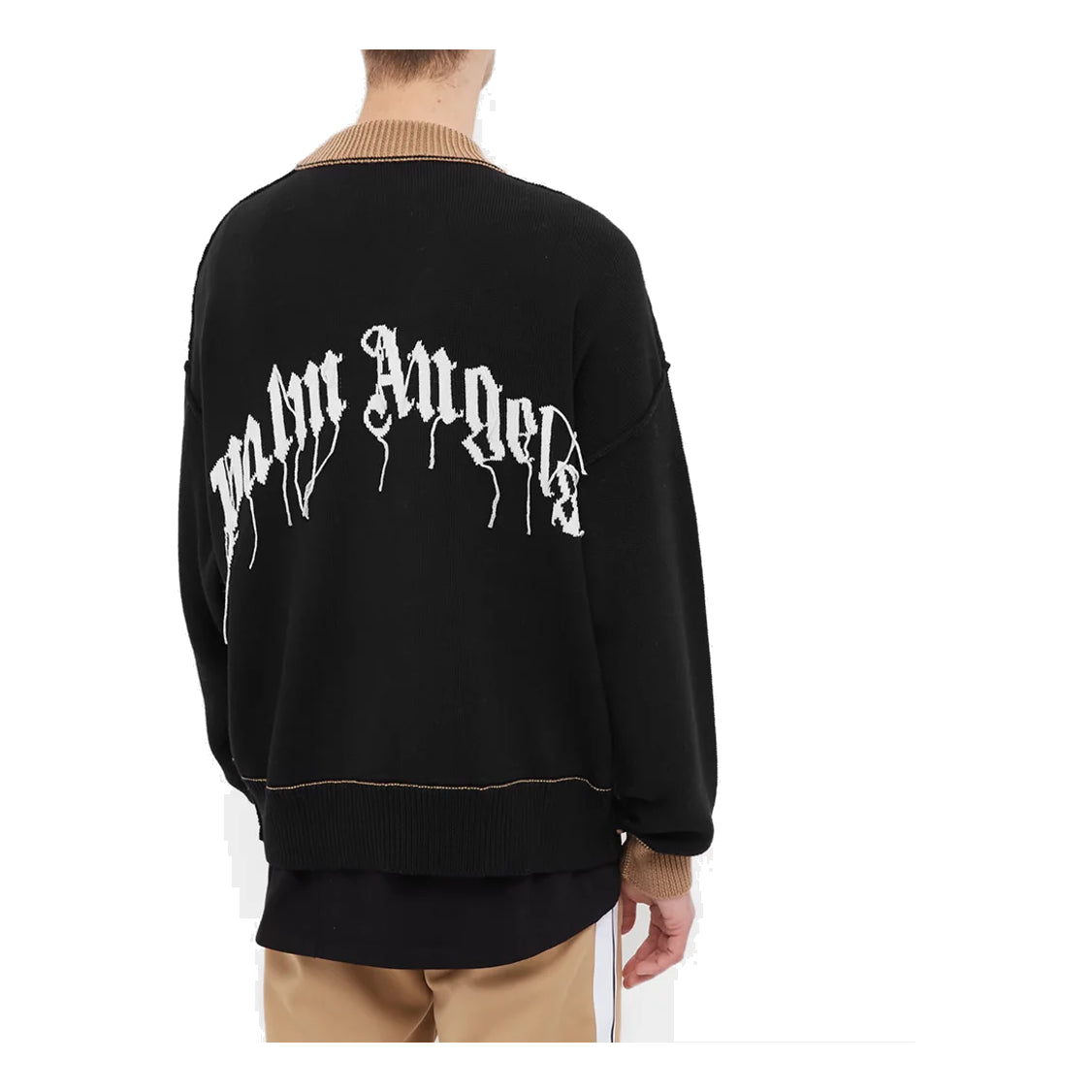سترة دب من Palm Angels باللون الأسود والبني PMHE007C99KNI0011060