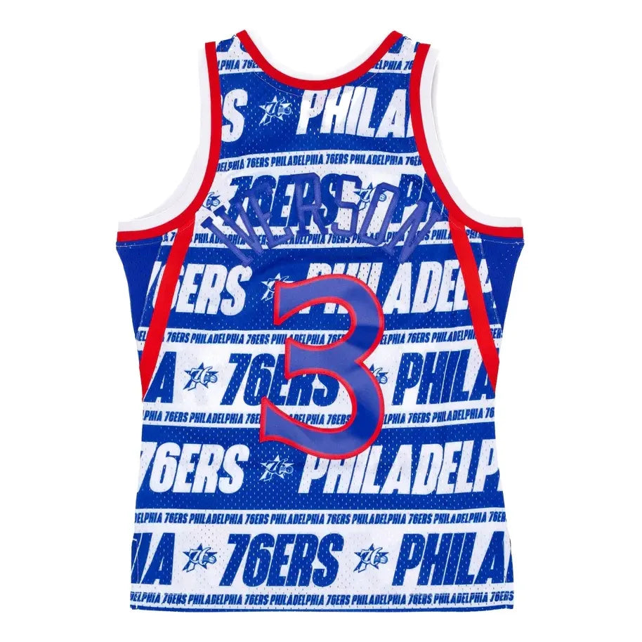 Mitchell & Ness x NBA Philadelphia 76ers 1996-97 Teamwrap Swingman Jersey 'Allen Iverson 3' TFSM4778-P7696AIVBLUE