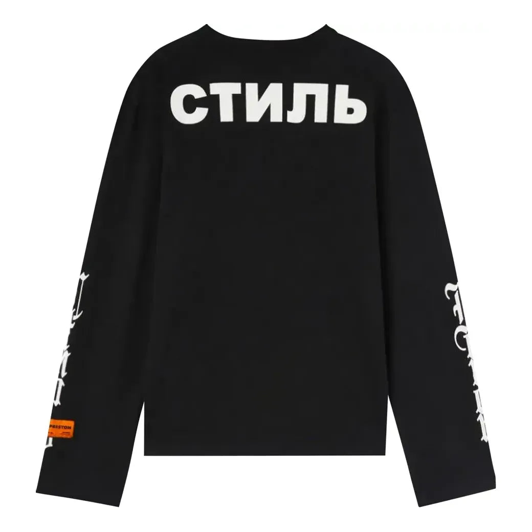 HERON PRESTON Fw22 Flaming Skull Long-Sleeve T-shirt 'Black White' HMAB026F22JER0011001