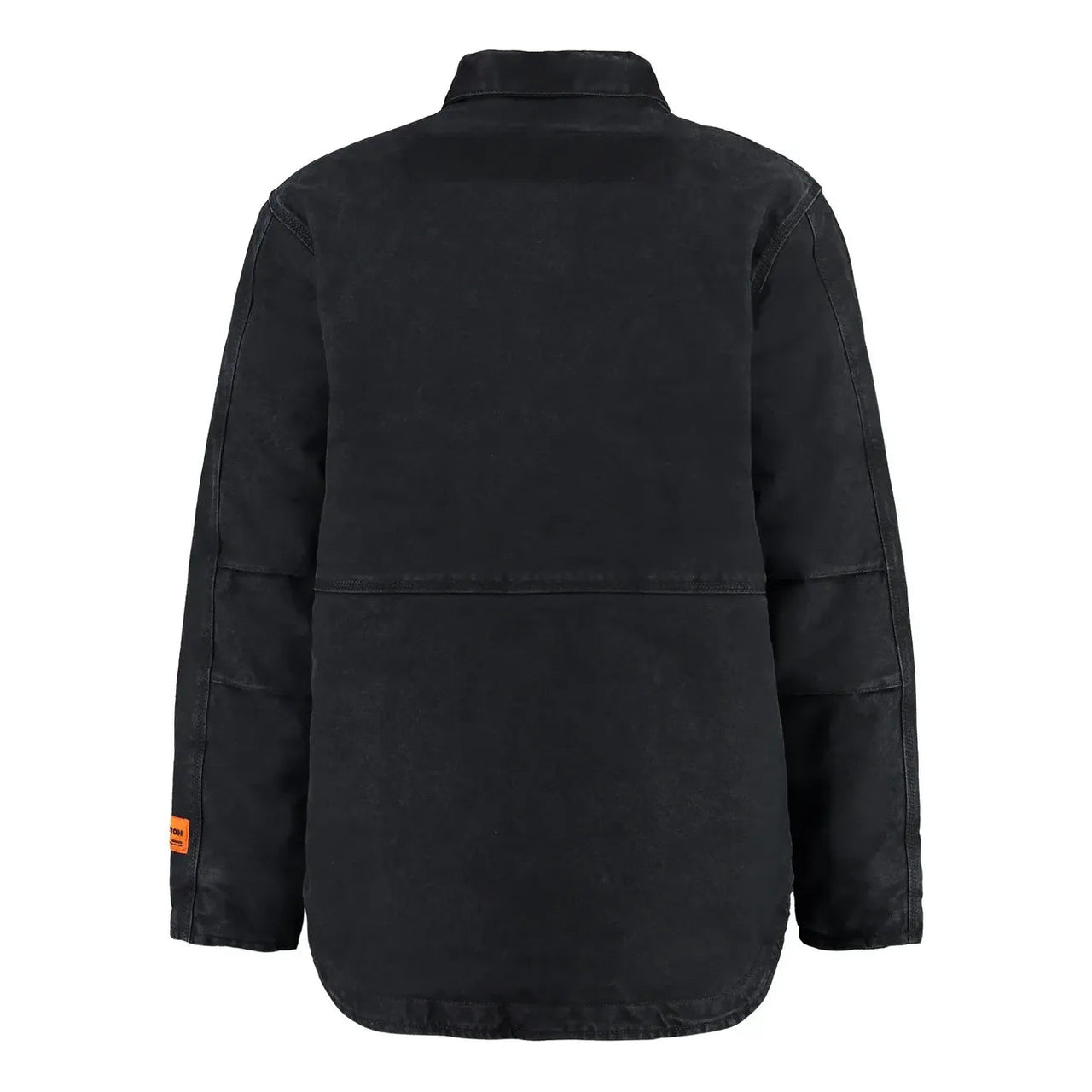 HERON PRESTON Collared Zip-Up Denim Jacket 'Black' HMEA062F21FAB00110001000