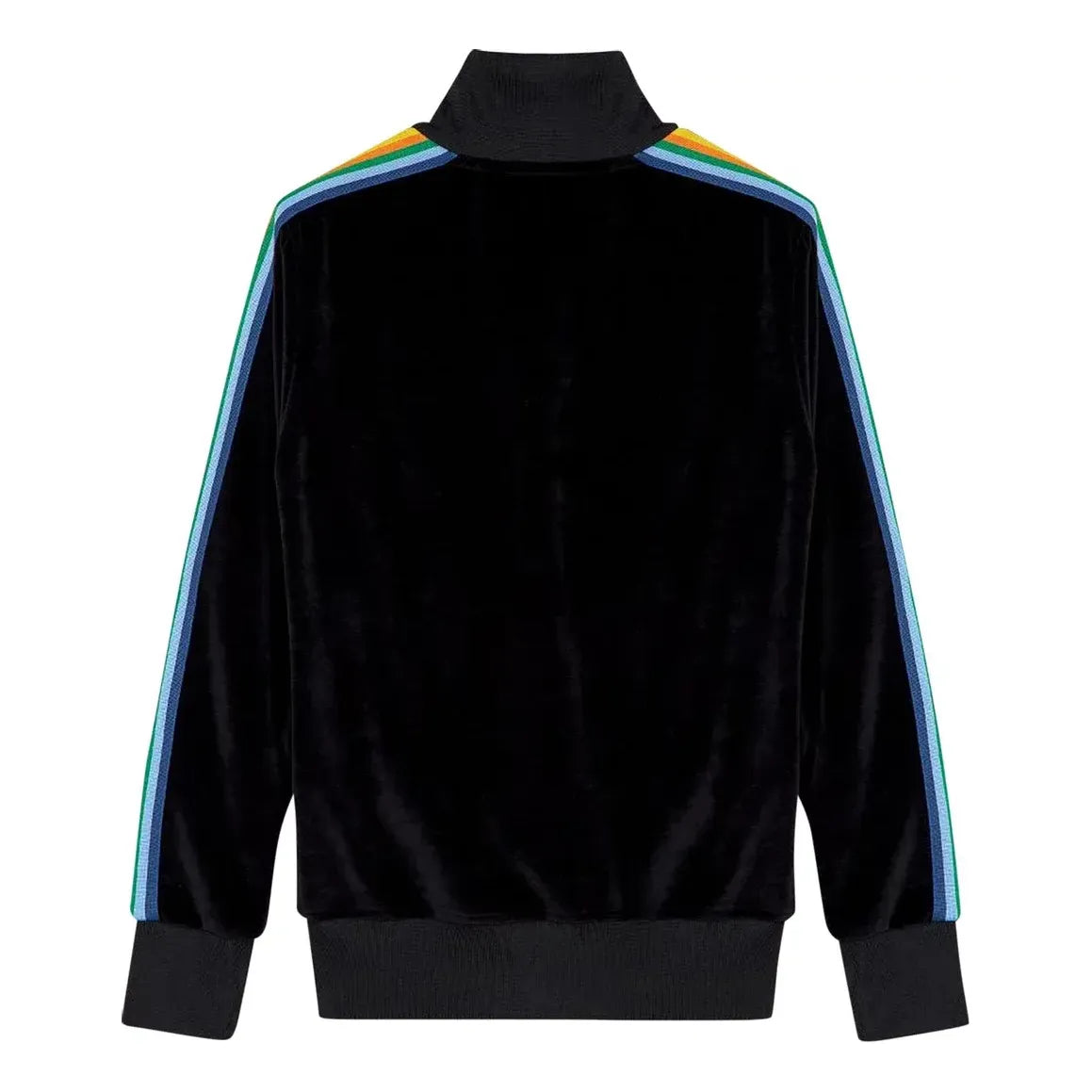 جاكيت رياضي من Palm Angels FW21 Rainbow Chenille باللون الأسود PMBD001F21FAB0081001
