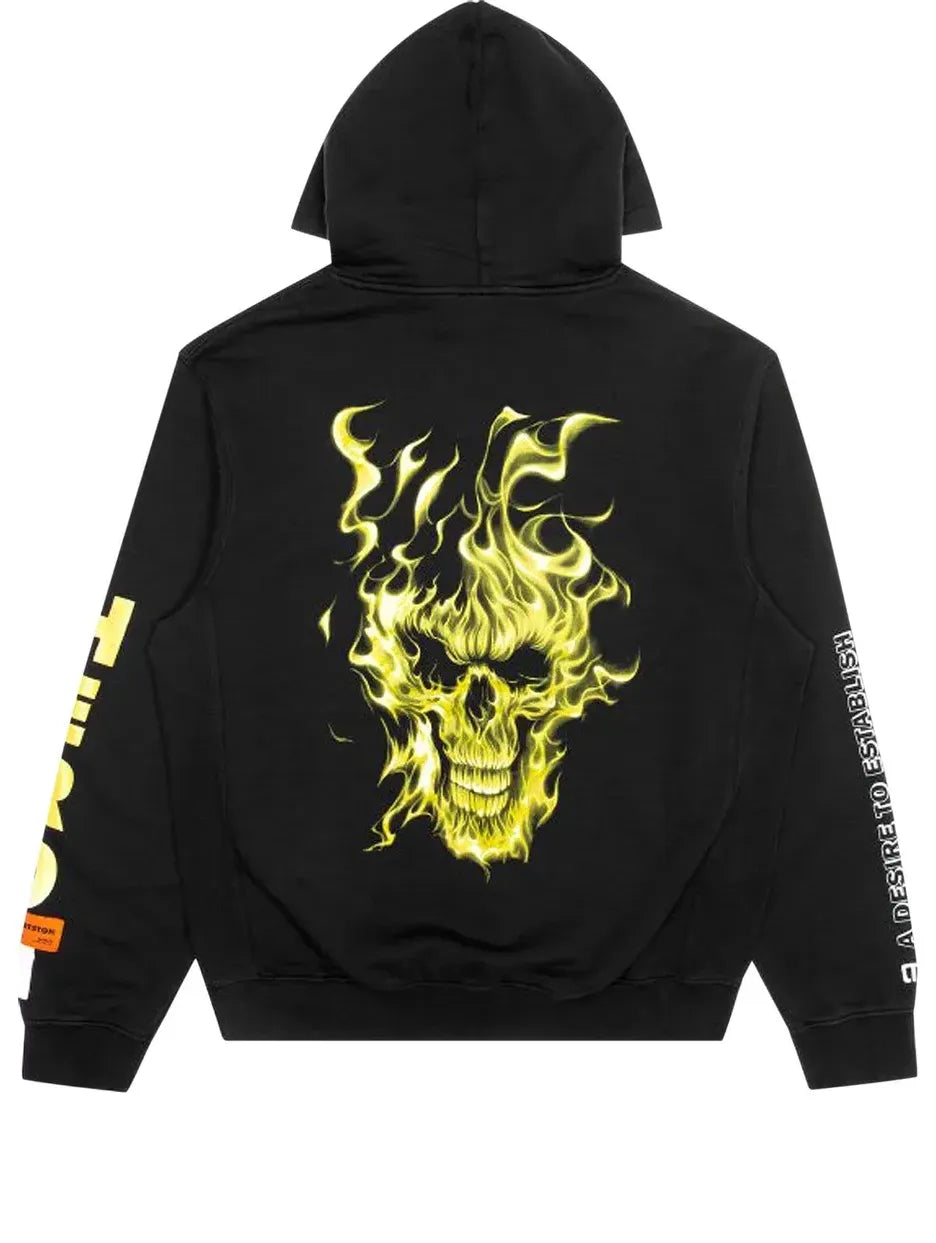 HERON PRESTON Skull Hoodie 'Off Black' HMBB004F198080150488