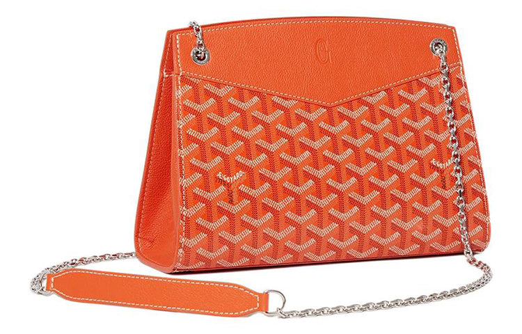 GOYARD Rouette Canvas With Leather Totes Chain Bag Shoulder Bag Women's Orange