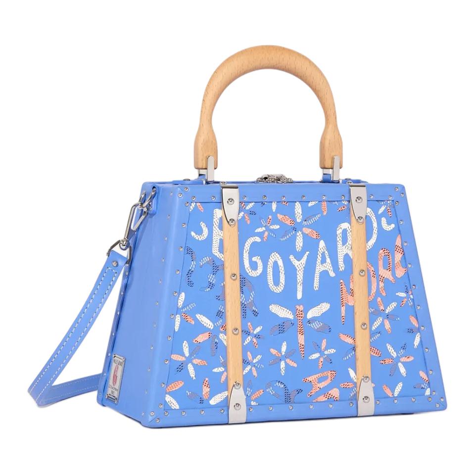 GOYARD Saigon Calfskin Hard Case Handbag Mini Women's Blue