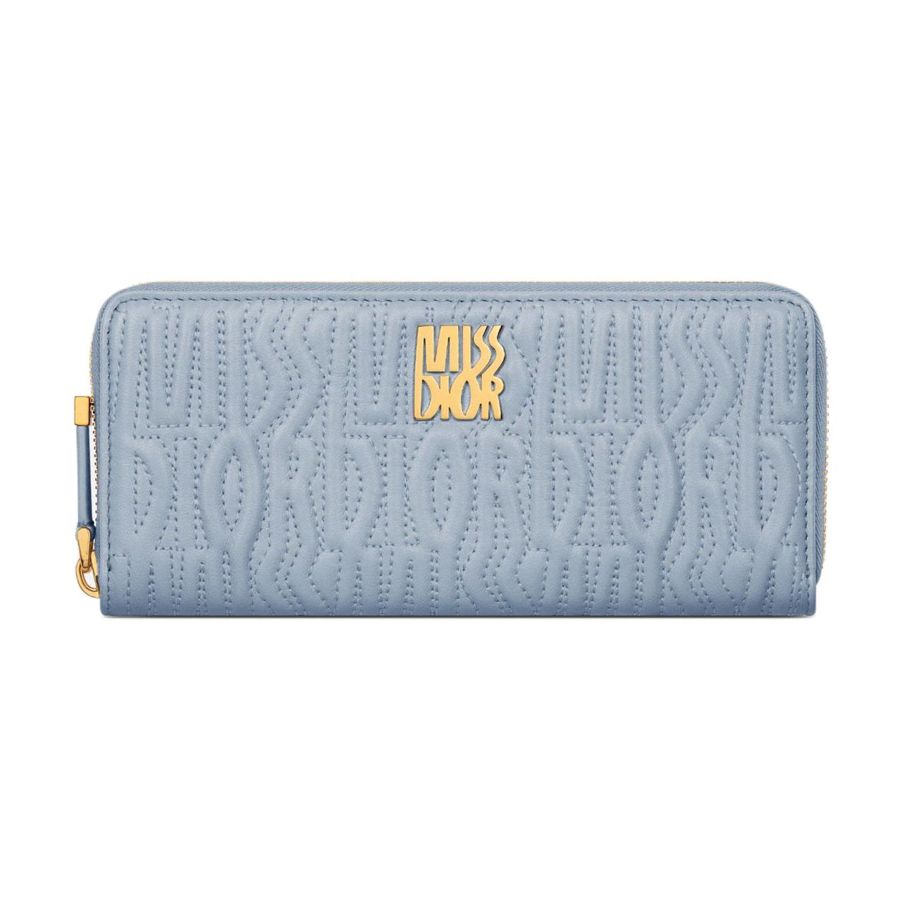 DIOR Lambskin Wallet Women's Blue
