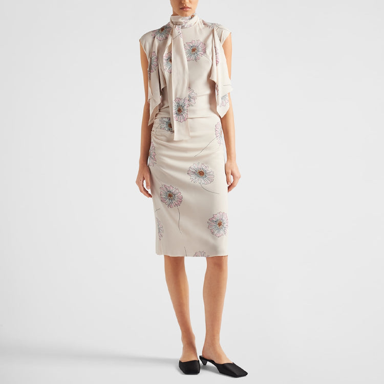 PRADA Cameo Printed Midi Dress