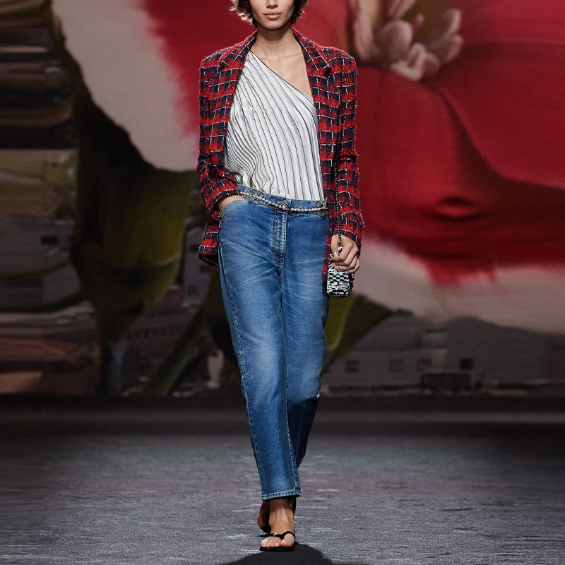 CHANEL 24 New Spring And Summer Arrivals Jeans Women's Washed Blue