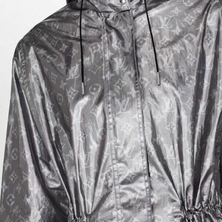 LOUIS VUITTON Parka Coat Women's Silver