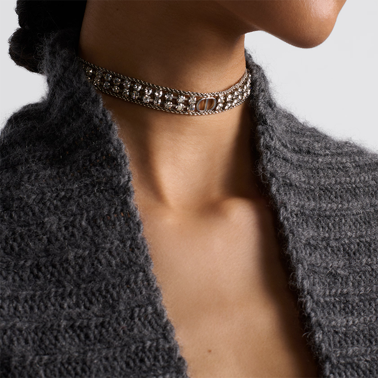 DIOR Metal Necklaces Women's Silver