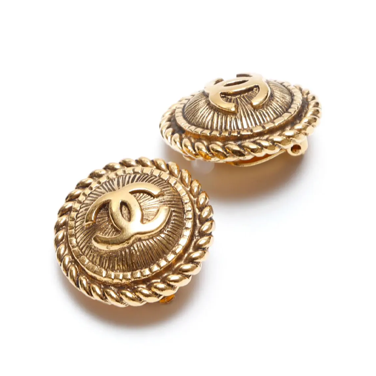 CHANEL 1980s Cc Clip-on Earrings