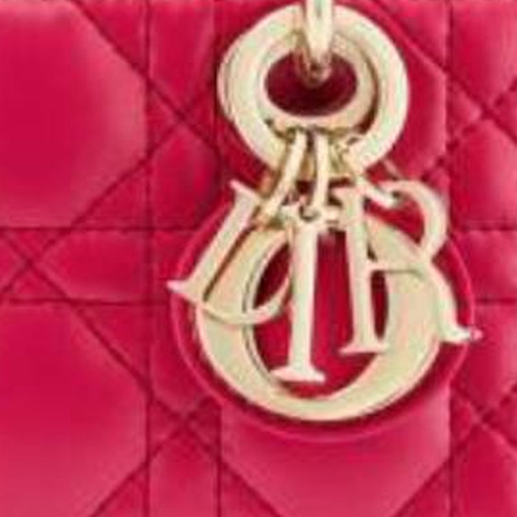 DIOR Wicker Pattern Sheepskin Shoulder Bag Crossbody Bag Handbag Extra Mini Women's Rose Red