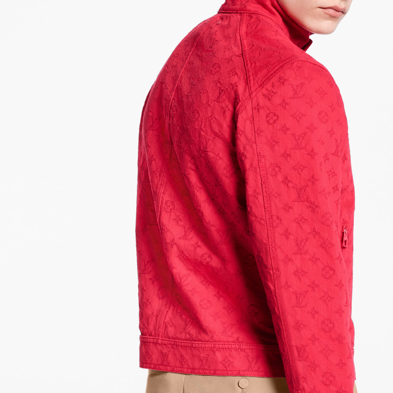LOUIS VUITTON Denim Jacket Men's Red