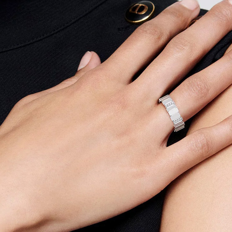 DIOR 18K White Gold Rings Women's Silver