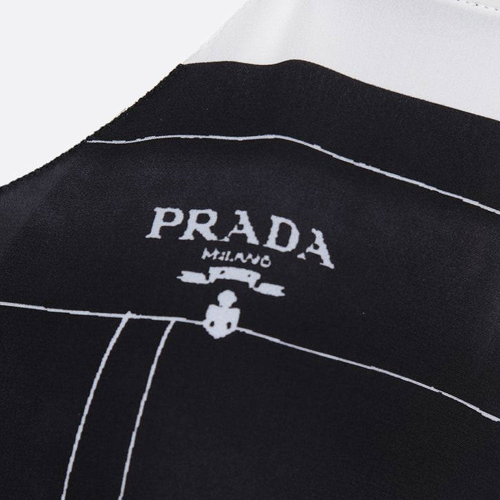 PRADA 2000s Striped Midi Dress