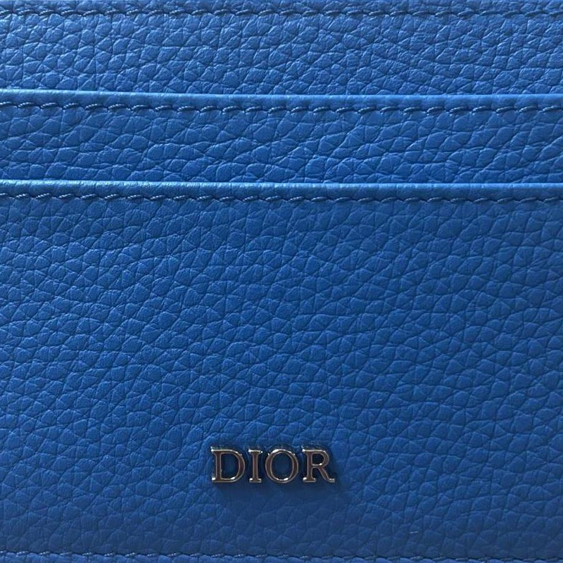 DIOR Grained Calfskin Card Holder Card Holder Men's Blue