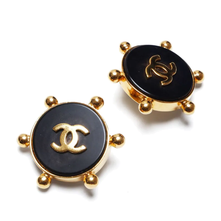 CHANEL 1990 Cc Mark Earrings