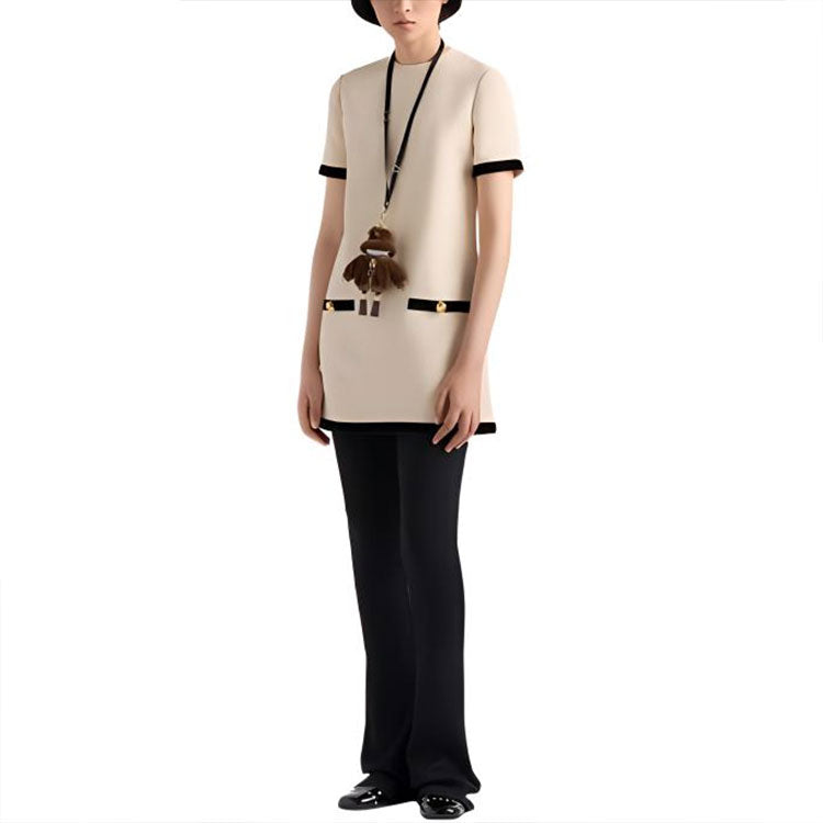 PRADA Short Sleeved Crewneck Mini Dress