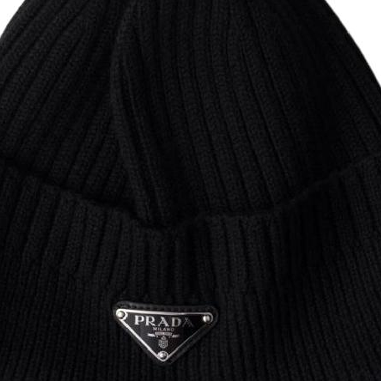 PRADA Enamel logo Wool Beanie