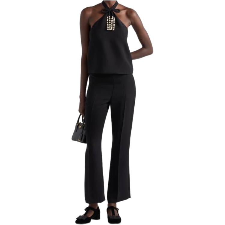 PRADA Embroidered Cady Top Camisole Women's Black