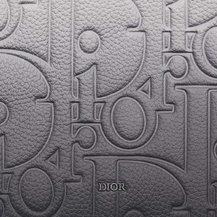 DIOR Cow Leather Clutch Men's Gray