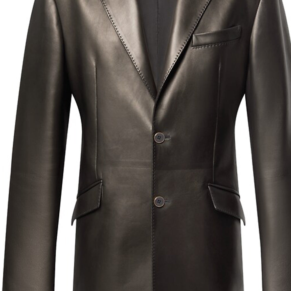 LOUIS VUITTON Leather Single-Breasted Jacket