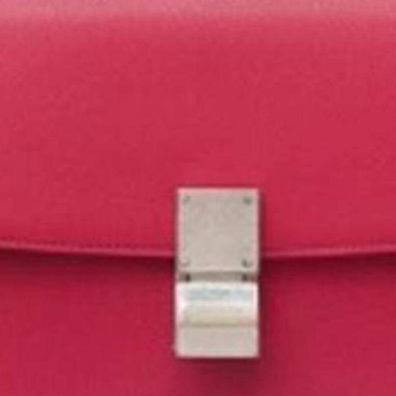 CELINE Goatskin Shoulder Bag Women's Dark Pink