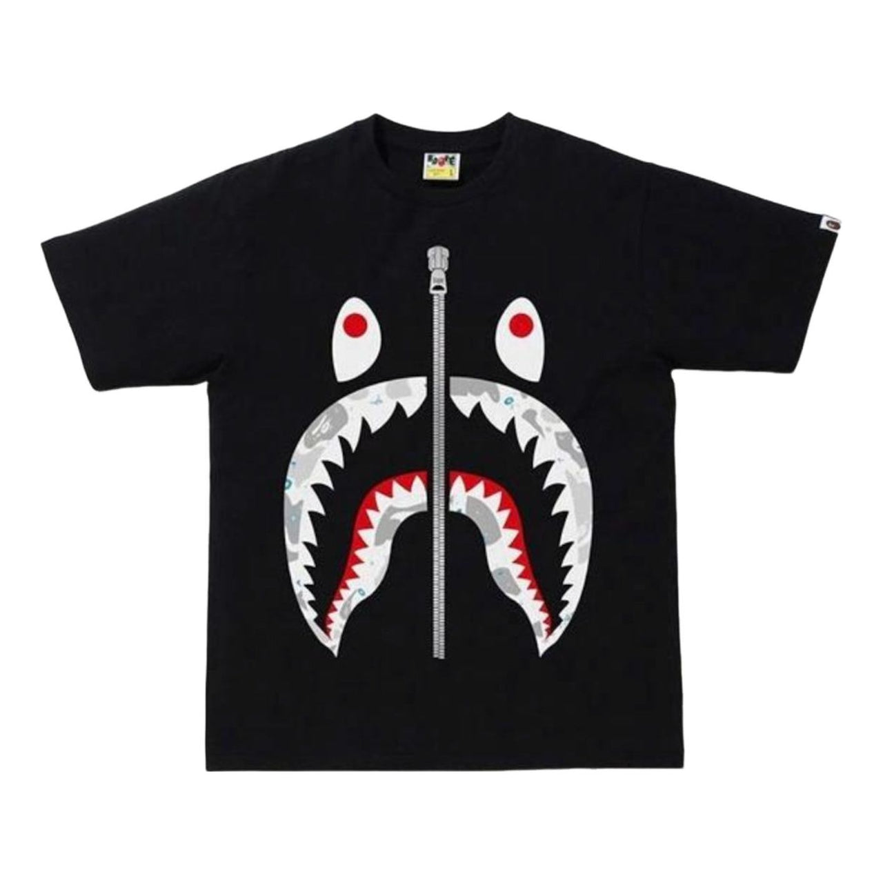 A Bathing Ape Space Camo Shark T-Shirt 'Black' 1H80-110-020-BLACK
