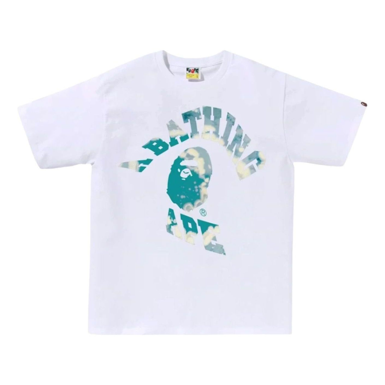 A Bathing Ape Tie Dye Twist College T-Shirt 'White' 1L30-110-042-WHT