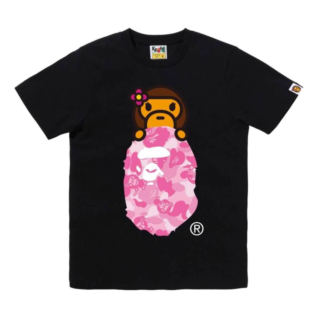 (WMNS) A Bathing Ape Abc Lisa Camo On Ape Head T-Shirt 'Black Pink' 2M20-210-301-BLKPNK