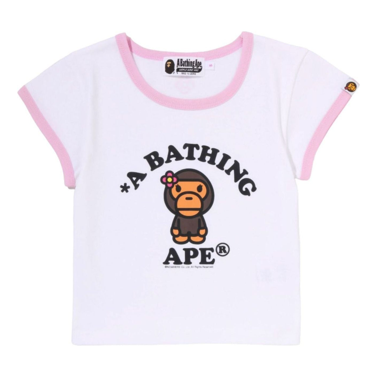 (WMNS) A Bathing Ape Baby Lisa College Cropped T-Shirt 'White' 2M20-209-301-WHT