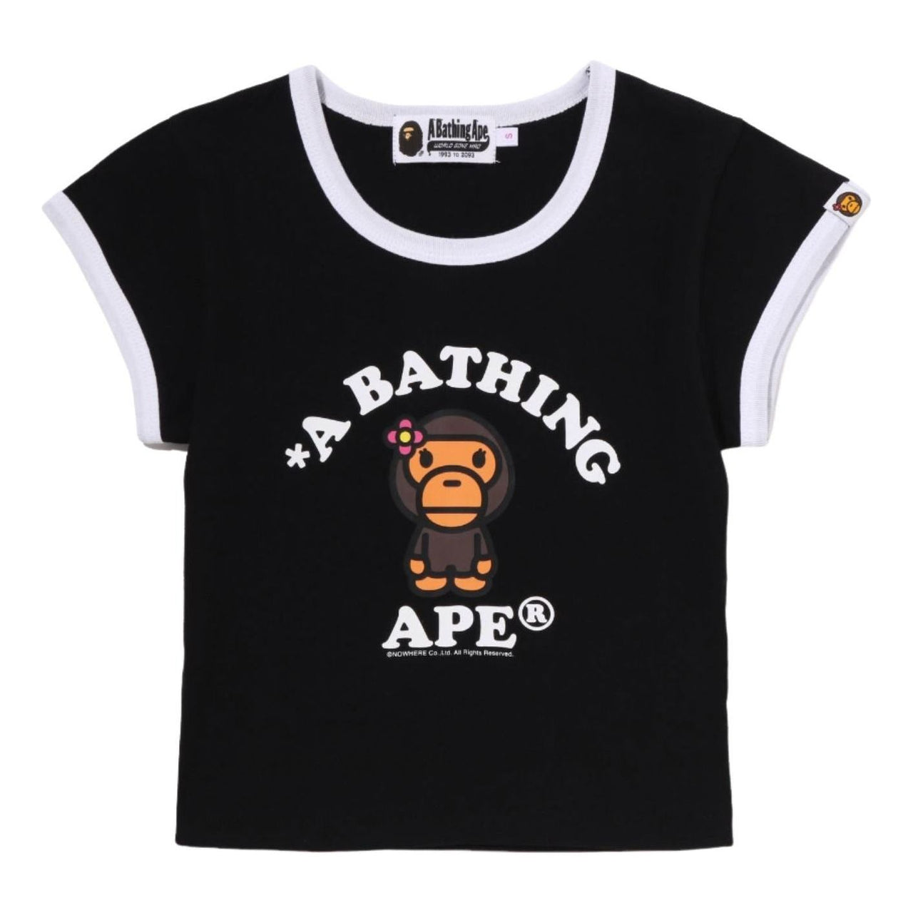 (WMNS) A Bathing Ape Baby Lisa College Cropped T-Shirt 'Black' 2M20-209-301-BLK