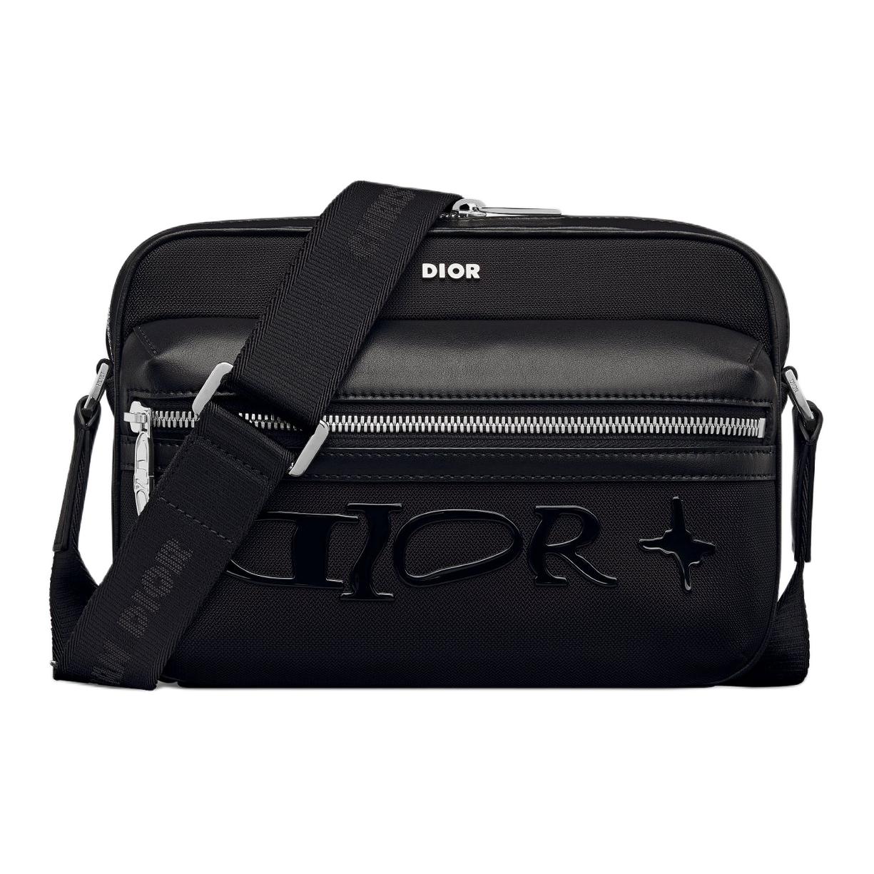 DIOR Nylon With Leather Messenger Bag, Shoulder Bag, Crossbody Bag Regular Men's Black