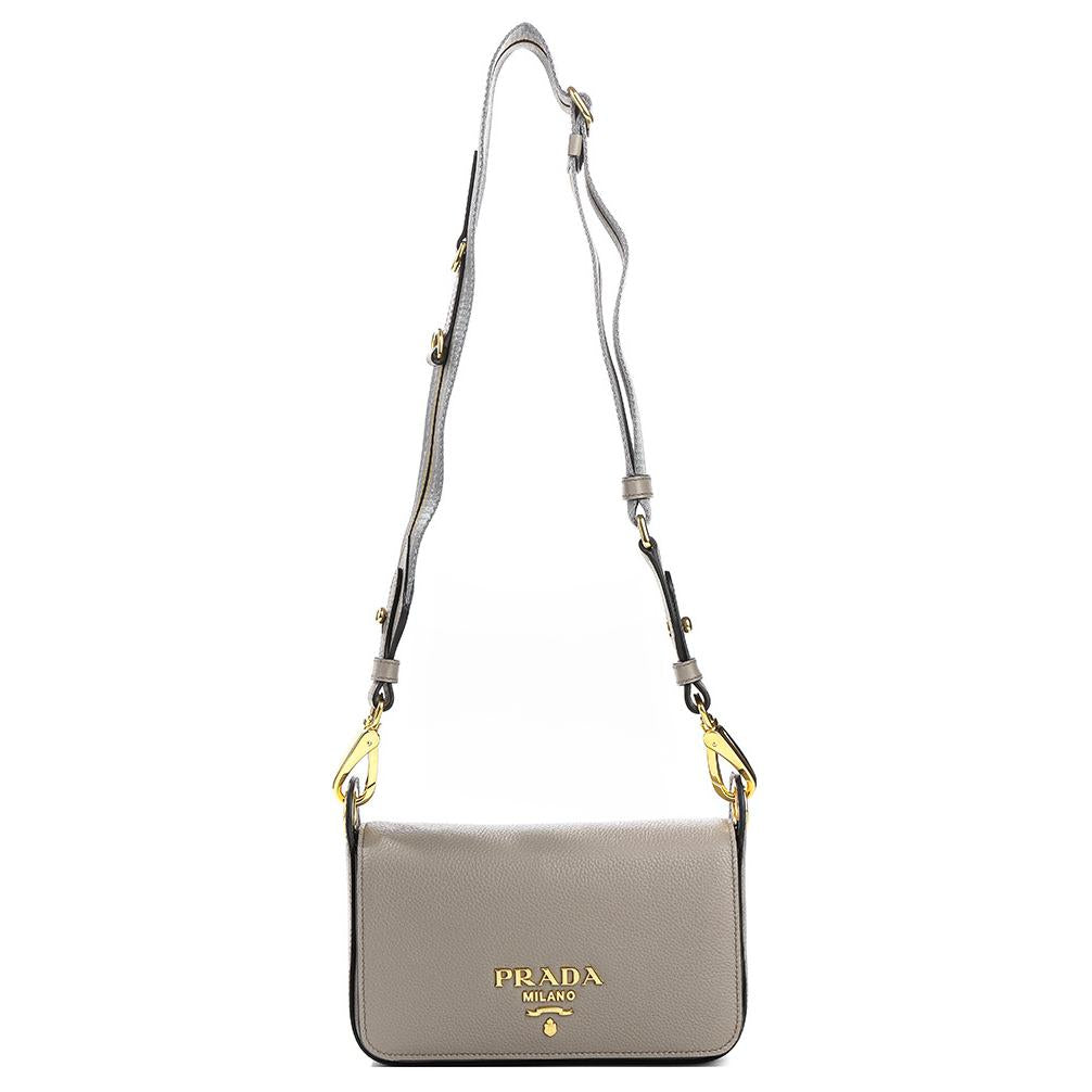 PRADA Calfskin Crossbody Bag Shoulder Bag Women's Light Umber
