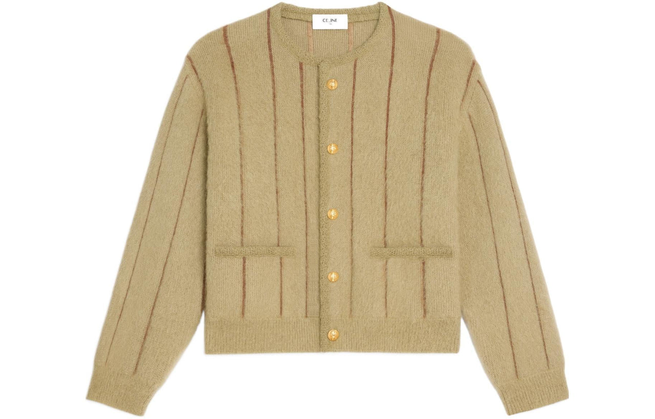 CELINE Cardigan Jacket In Brushed Mohair