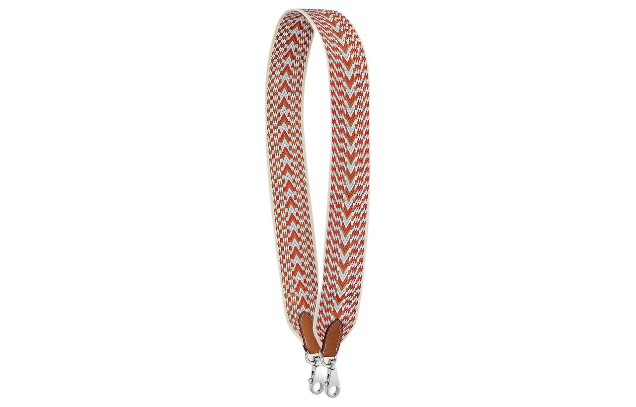 HERMES Allegro Canvas With Swift Calfskin Bag Straps Women's Cinnamon With White Accents