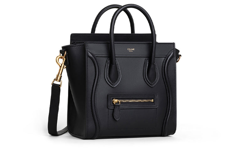 CELINE Cow Leather Smile Bag Portable Crossbody Bag Shoulder Bag Women's Black