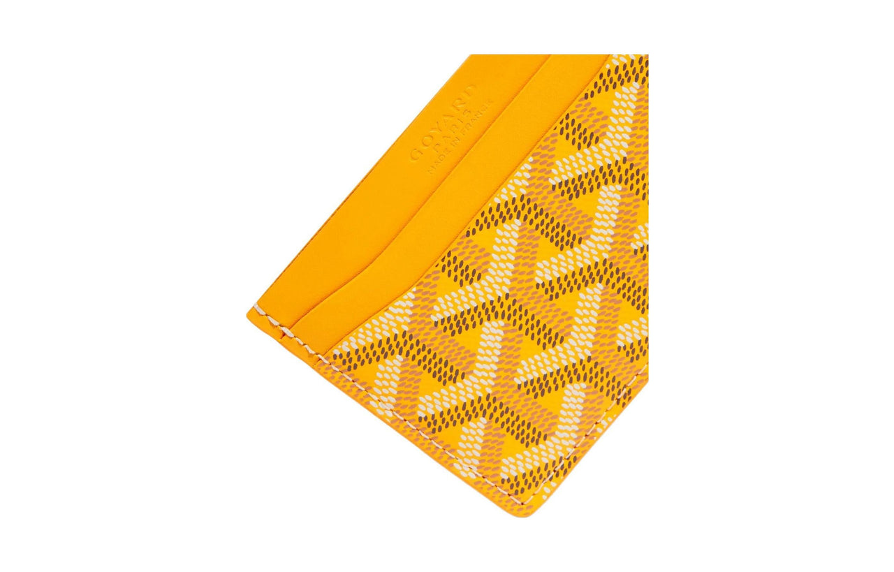 GOYARD Saint-Sulpice Canvas With Calfskin Card Clip Card Holder Unisex Yellow/Gray/Pink Heart