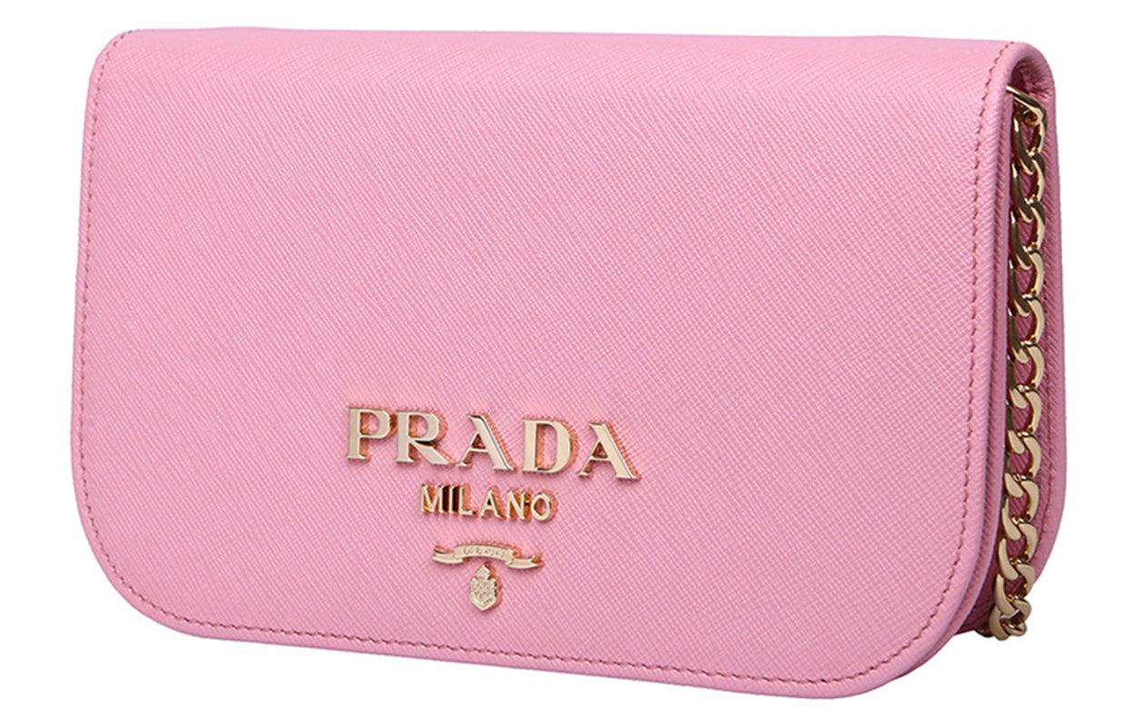 PRADA Calfskin Shoulder Bags Women's Pink