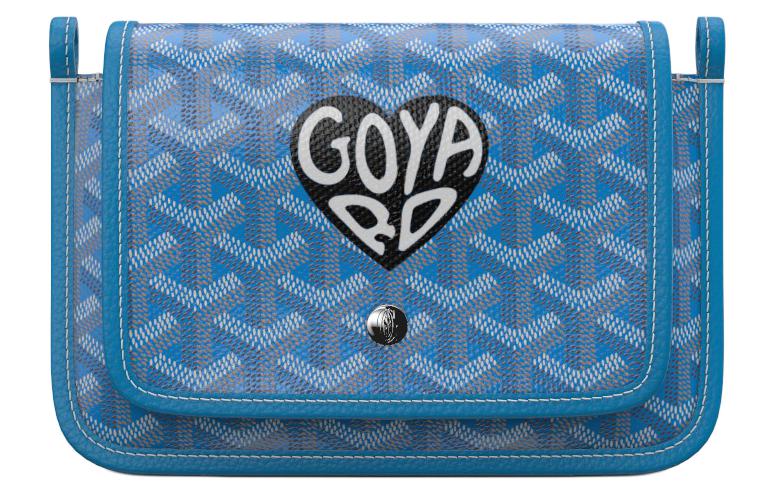 GOYARD Plumet Canvas With Leather Envelope Bag Crossbody Bag Shoulder Bag Unisex Blue/Black With Heart Design