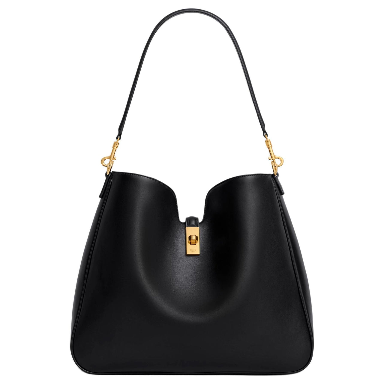 CELINE Calfskin Crossbody Bag, Shoulder Bag Medium Size Women's Black