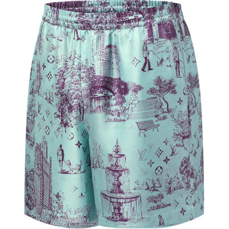 LOUIS VUITTON Printed Silk Shorts