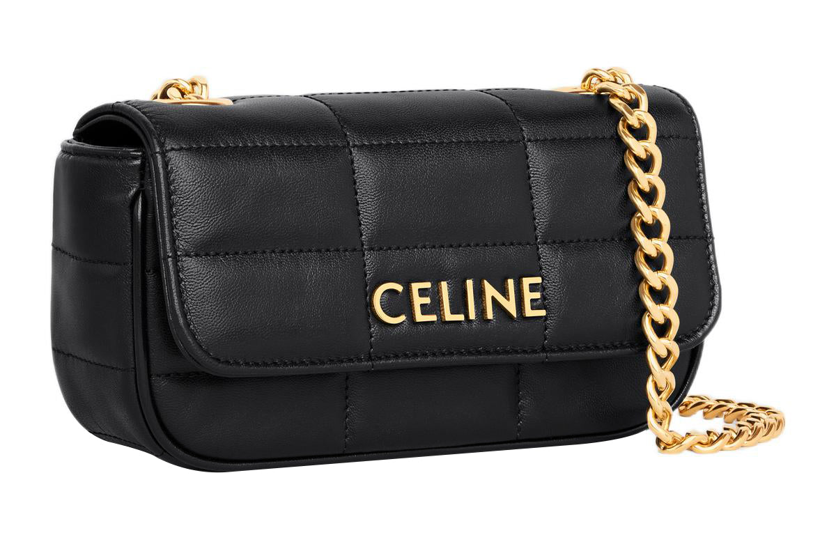 CELINE Calfskin Crossbody Bag, Shoulder Bag Women's Black